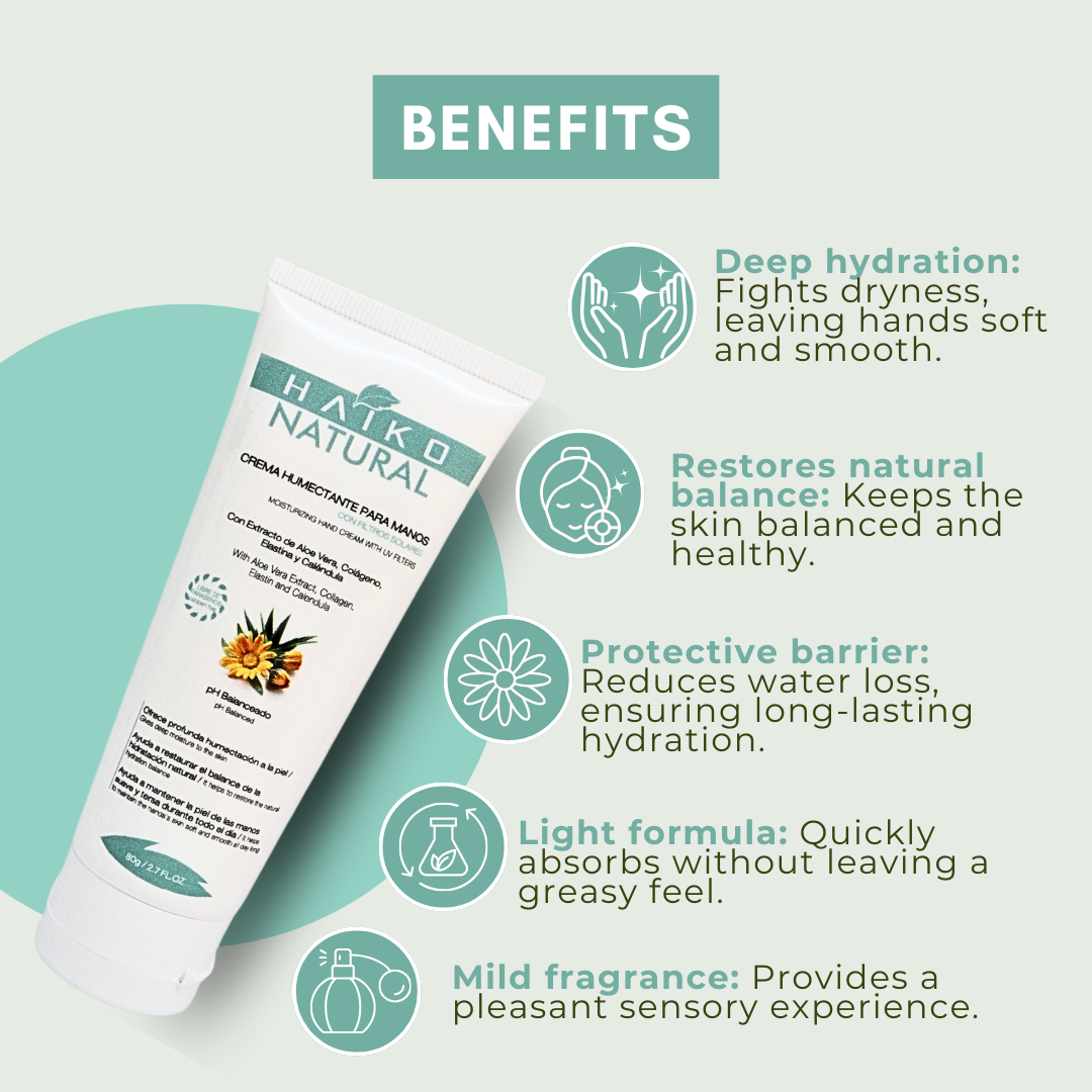 Moisturizing hand cream with Elastin and Collagen for soft and nourished skin – 80g | Hydrates and helps support skin care | Paraben-free