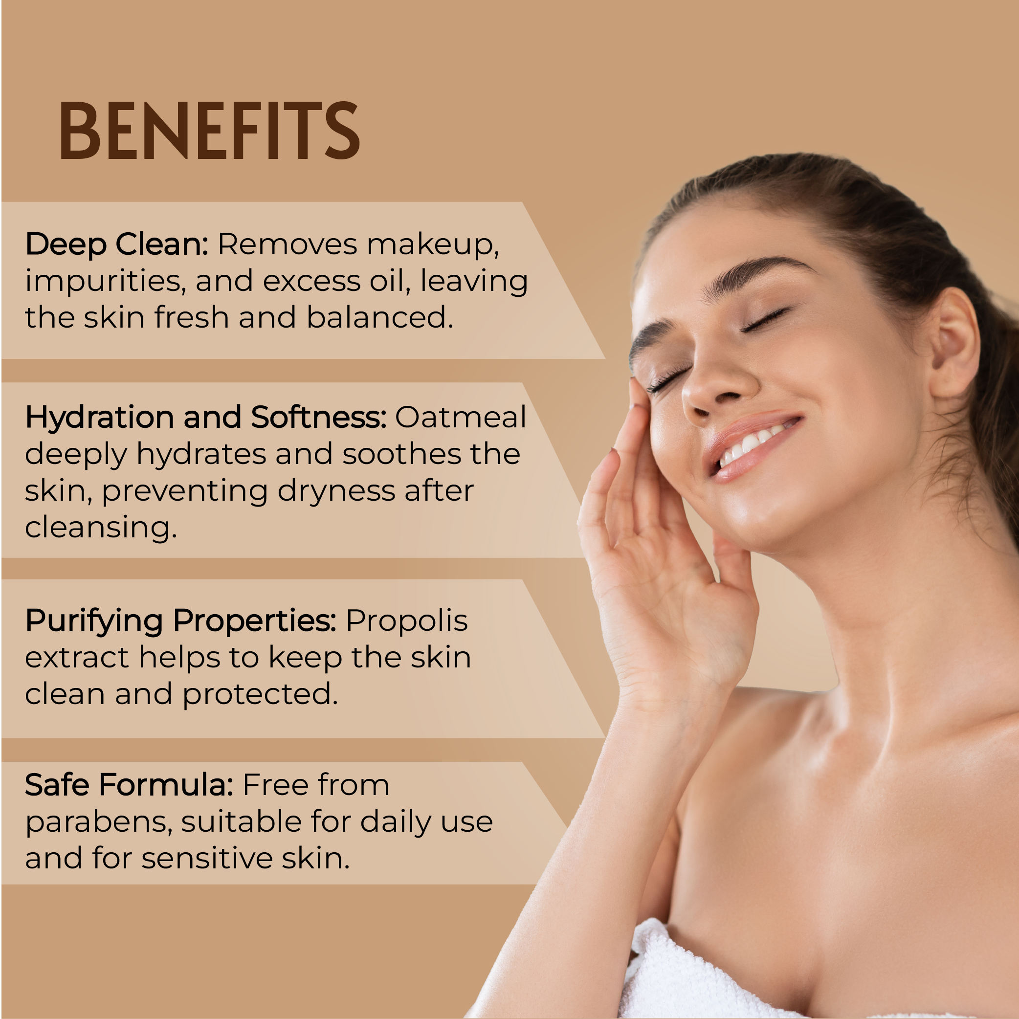 Cleansing and Makeup-Removing Cream with Propolis Extract, Oat, and Jojoba Oil - 80g | Gentle, Hydrating Cleanse | Paraben-Free