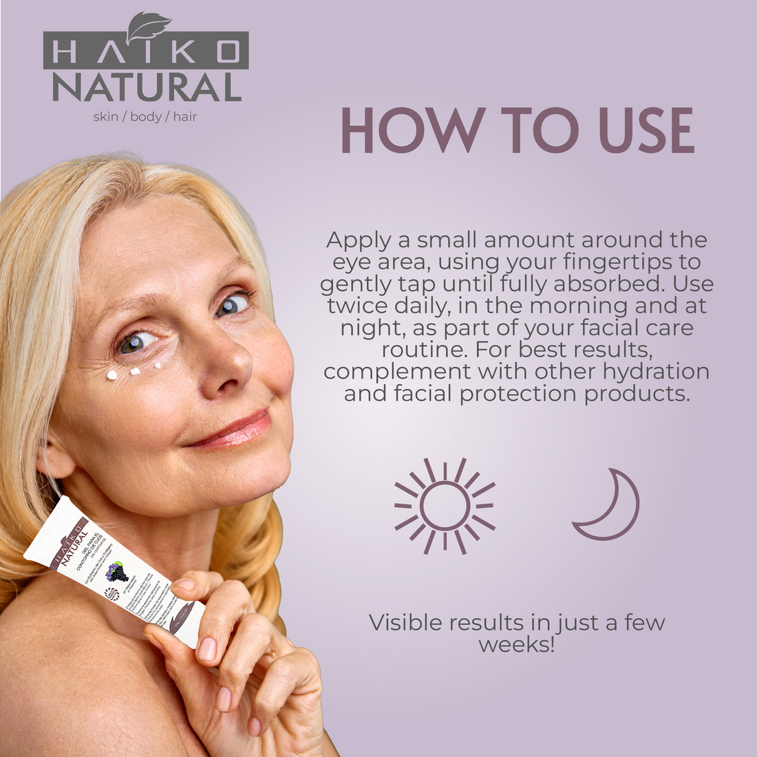 Eye Contour Gel with Grape Extract and Collagen - 30g | Helps Reduce Dark Circles and Fine Lines | Paraben-Free