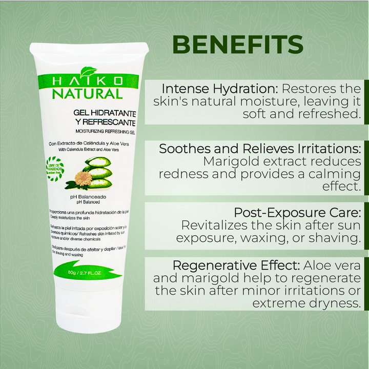 Hydrating and Refreshing Gel with Calendula and Aloe Vera Extract - 80g | Helps Soothe and Support Skin Regeneration | Paraben-Free