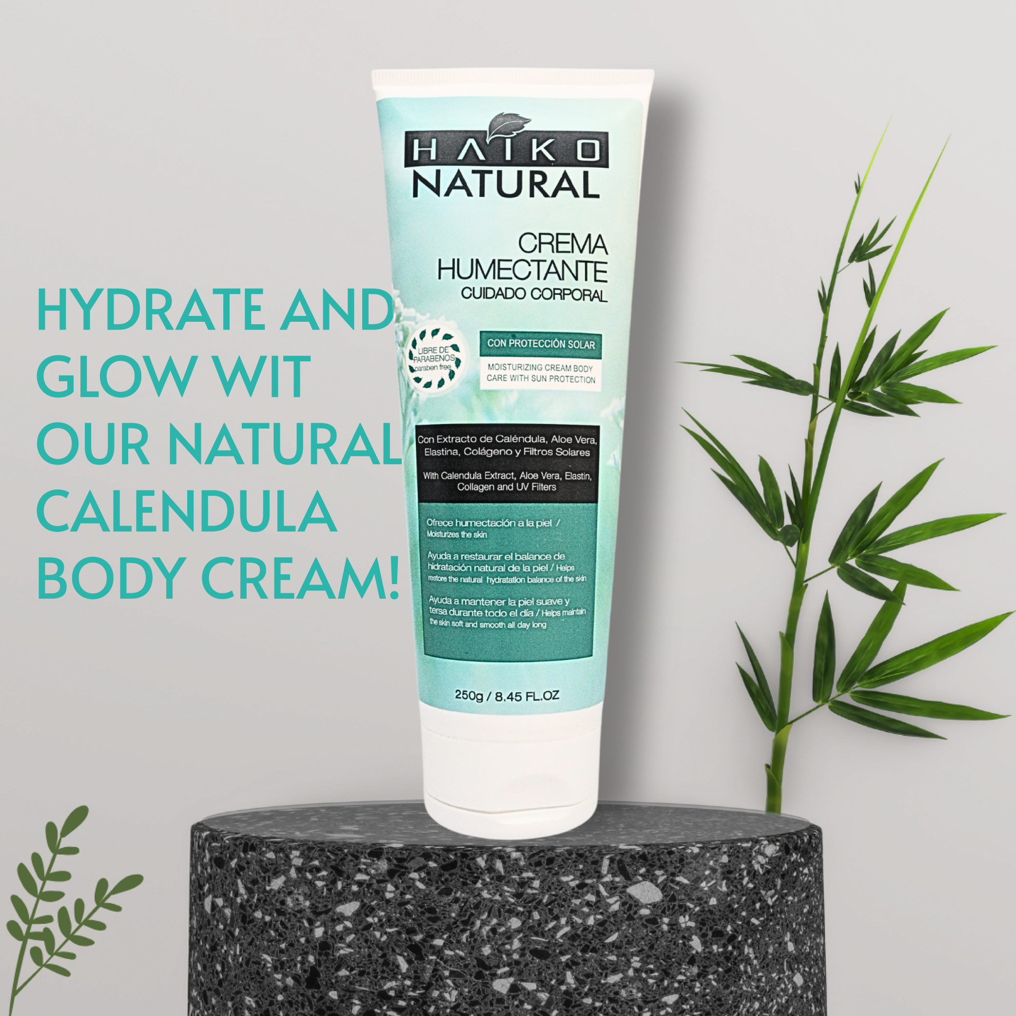 Moisturizing Body Care Cream with Sunscreen and Calendula - 250g | Deep Hydration and Advanced Protection