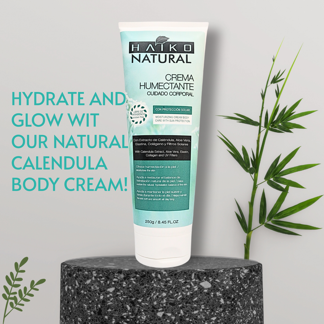 Moisturizing Body Care Cream with Sunscreen and Calendula - 250g | Deep Hydration and Advanced Protection