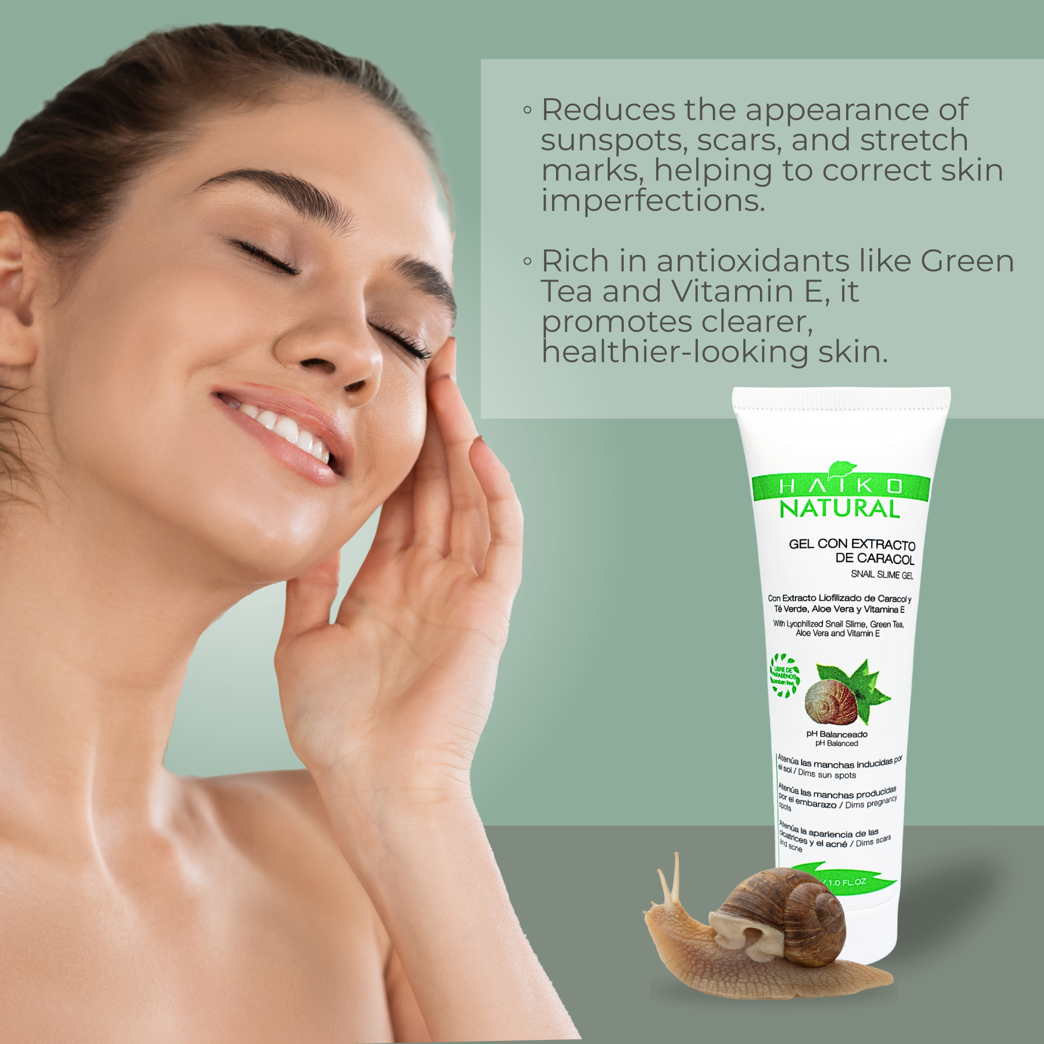 Snail Extract Gel - 30g | Helps Improve the Appearance of Spots and Scars | Paraben-Free